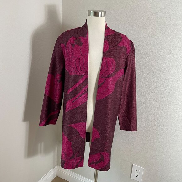 NEW $169 Chicos Travelers Womens Medium Reversible Crushed Jacket Deep Chianti - Picture 1 of 16